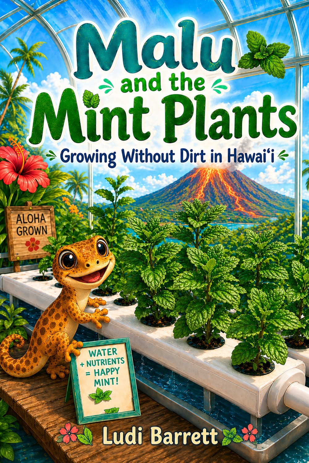 Malu and the Mint Plants illustrated book cover by Ludi Barrett