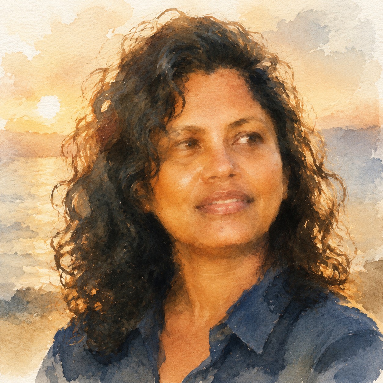 Painted portrait of Ludi Barrett