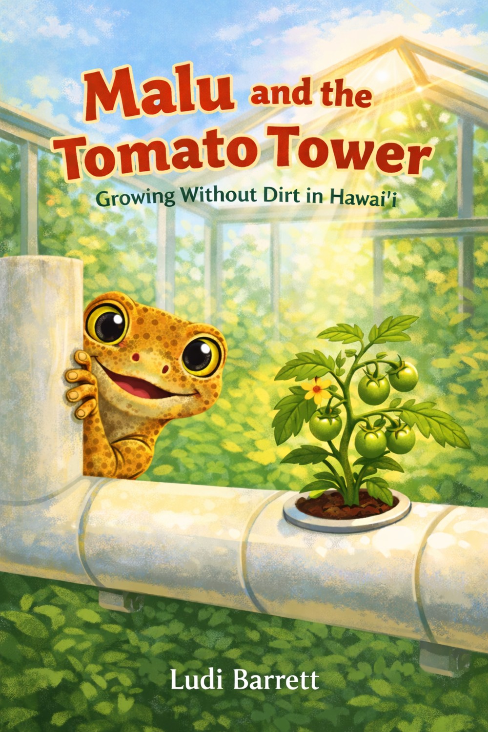 Malu and the Tomato Tower illustrated book cover by Ludi Barrett